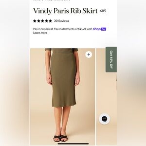 AMOUR VERT Vindy Paris Rib Skirt - olive - XS